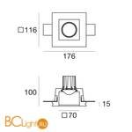 Встраиваемый светильник Linea Light Gypsum 8865 - Схема