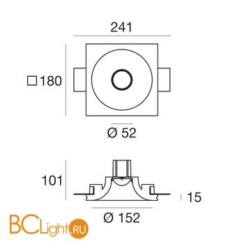 Встраиваемый светильник Linea Light Gypsum 8867 - Схема