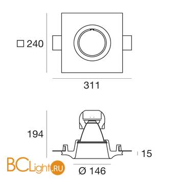 Встраиваемый светильник Linea Light Gypsum 60824W45 - Схема