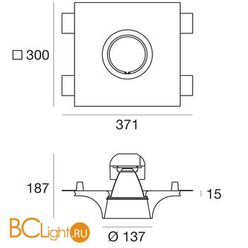 Встраиваемый светильник Linea Light Gypsum 60827N45 - Схема