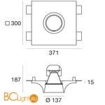 Встраиваемый светильник Linea Light Gypsum 60827N45 - Схема