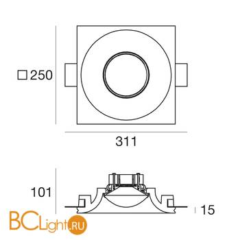 Встраиваемый светильник Linea Light Gypsum 60852W50 - Схема