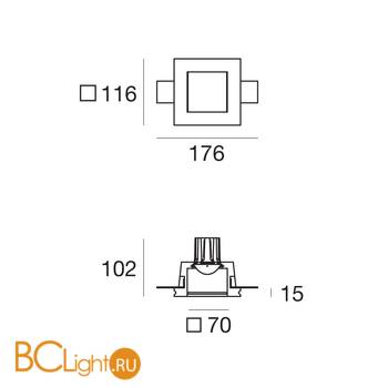Встраиваемый светильник Linea Light Gypsum 63830W00 - Схема