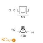 Встраиваемый светильник Linea Light Gypsum 63830W00 - Схема