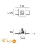 Встраиваемый светильник Linea Light Gypsum 64500W60 - Схема
