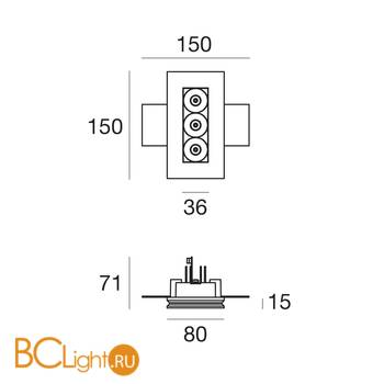 Встраиваемый светильник Linea Light Gypsum 64546N30 - Схема
