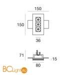 Встраиваемый светильник Linea Light Gypsum 64546W30 - Схема