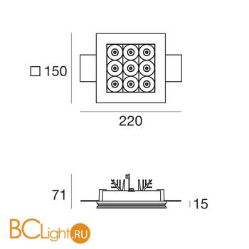 Встраиваемый светильник Linea Light Gypsum 64550N15 - Схема