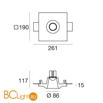 Встраиваемый светильник Linea Light Gypsum 8861N - Схема