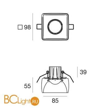 Встраиваемый светильник Linea Light Gypsum 8863N - Схема