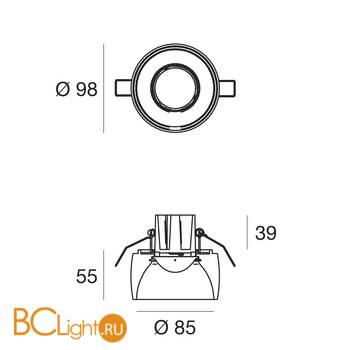 Встраиваемый светильник Linea Light Gypsum 8864N - Схема