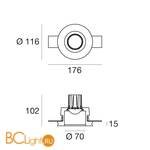 Встраиваемый светильник Linea Light Gypsum 8866N - Схема