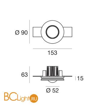 Встраиваемый светильник Linea Light Gypsum 8868N - Схема