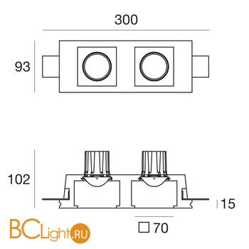 Встраиваемый светильник Linea Light Gypsum 8871N - Схема