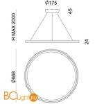 Подвесной светильник Linea Light Hinomaru 8619 - Схема