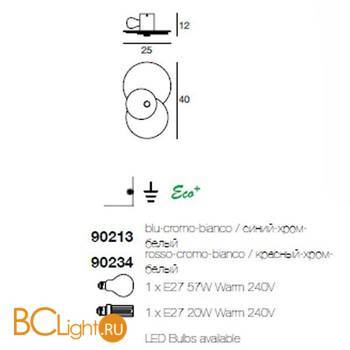 Настенный светильник Linea Light Hula Hoop 90234 - Схема