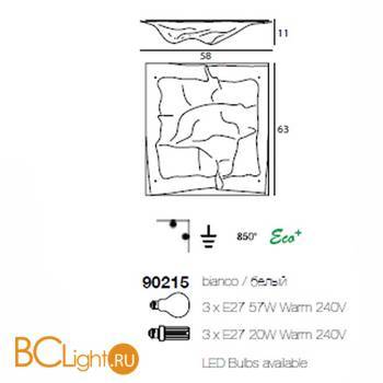 Настенно-потолочный светильник Linea Light Iceberg 90215 - Схема
