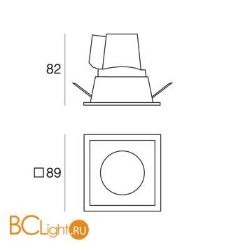 Встраиваемый светильник Linea Light Incasso 8375 - Схема
