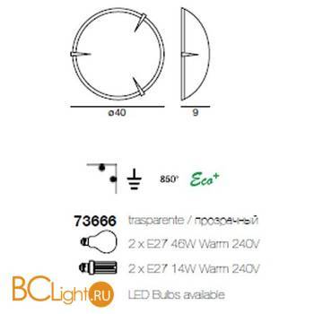 Настенно-потолочный светильник Linea Light 73666 - Схема