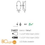 Настенный светильник Linea Light Liner 71877 - Схема