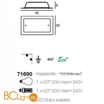 Настенно-потолочный светильник Linea Light Luminosa 71690 - Схема