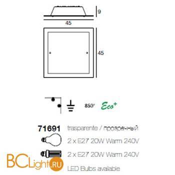 Настенно-потолочный светильник Linea Light Luminosa 71691 - Схема