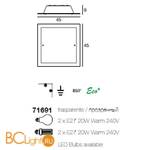 Настенно-потолочный светильник Linea Light Luminosa 71691 - Схема