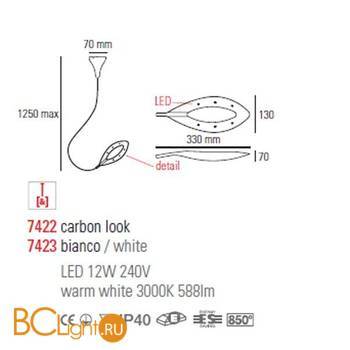 Подвесной светильник Linea Light Folia 7423 - Схема