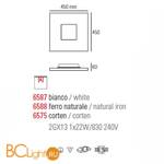 Настенно-потолочный светильник Linea Light SQUARE 6587 - Схема