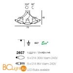 Потолочная люстра Linea Light Mami 2657RU - Схема