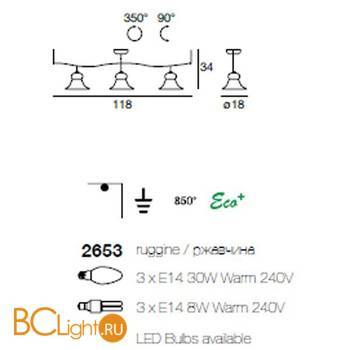 Потолочный светильник Linea Light Mami 2653RU - Схема