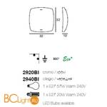 Настенно-потолочный светильник Linea Light Marina 2920BI - Схема