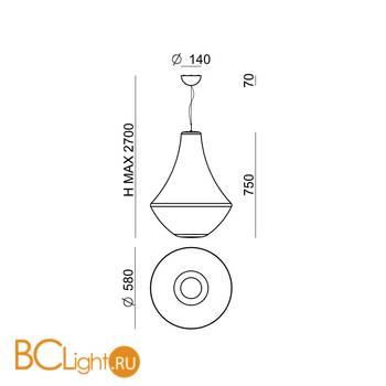 Подвесной светильник Linea Light Monarque 8025 - Схема