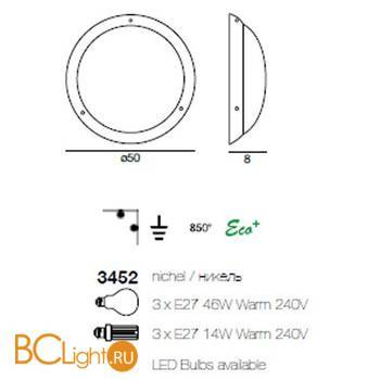 Настенно-потолочный светильник Linea Light 3452 - Схема
