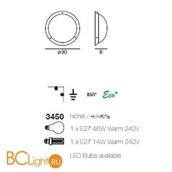 Настенно-потолочный светильник Linea Light 3450 - Схема