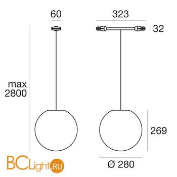 Светильник для струнной системы Linea Light Oh! 10142 - Схема