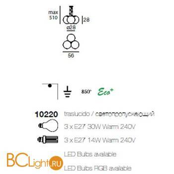 Подвесной светильник Linea Light Oh! 10220 - Схема