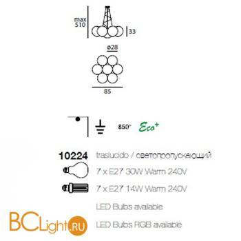 Подвесной светильник Linea Light Oh! 10224 - Схема