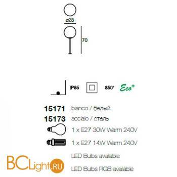 Садово-парковый фонарь Linea Light Oh! 15173 - Схема