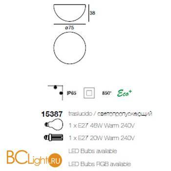 Уличный настенно-потолочный светильник Linea Light Ohps! 15387 - Схема