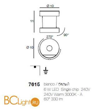 Cпот (точечный светильник) Linea Light One To One 7615 - Схема