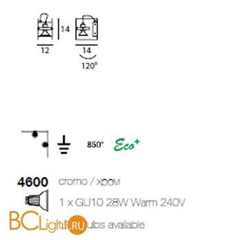 Спот (точечный светильник) Linea Light Spot collection 4600 - Схема