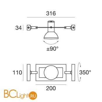 Светильник для струнной системы Linea Light Orion 51545 - Схема
