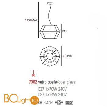 Подвесной светильник Linea Light OTTAGONO 7082 - Схема