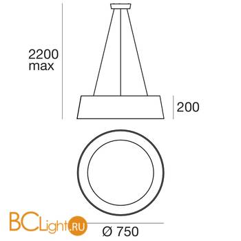 Подвесной светильник Linea Light Oxygen 8094 - Схема