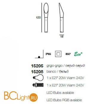 Садово-парковый фонарь Linea Light Peggy 15208 - Схема