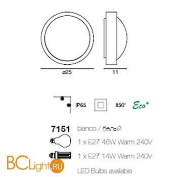 Настенно-потолочный светильник Linea Light Plaf 7151 - Схема