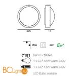 Настенно-потолочный светильник Linea Light Plaf 7151 - Схема