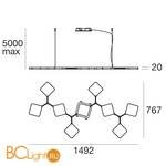 Подвесной светильник Linea Light Quad 8110 - Схема