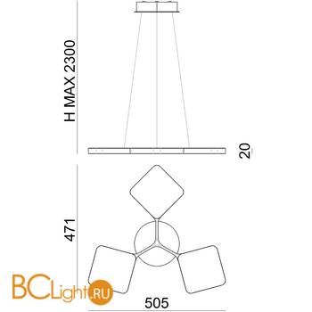 Подвесной светильник Linea Light Quad 8116 - Схема